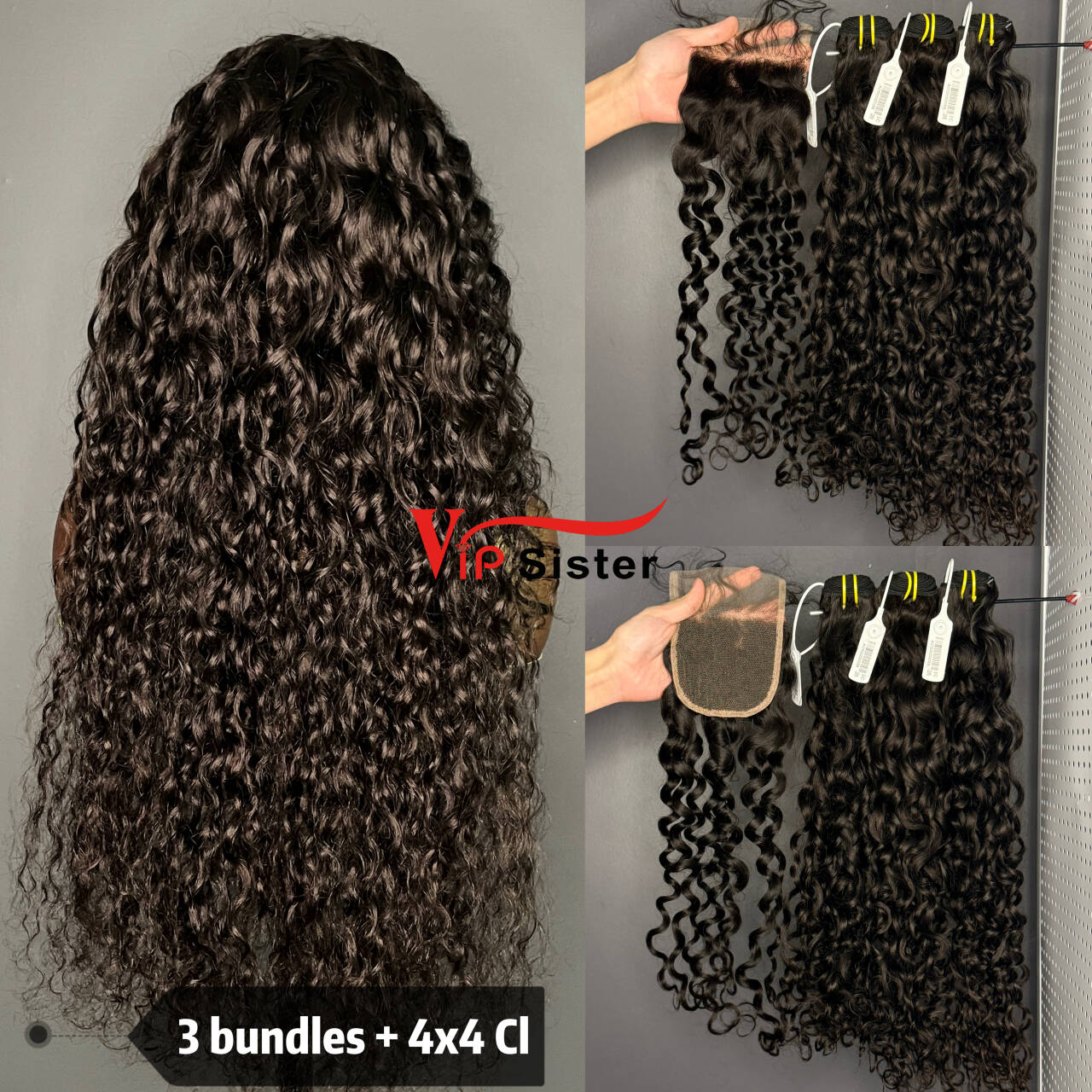 Brazilian 100% Full Cuticle Raw Human Hair Italian curly 4x4 Closure Wig