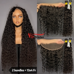 Brazilian 100% Full Cuticle Raw Human Hair Indian curly 13x4 Frontal Wig