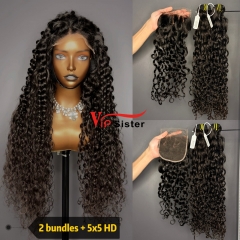 Brazilian 100% Full Cuticle Raw Human Hair Italian curly 5x5 HD Lace Wig