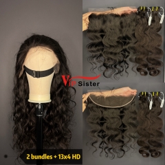 Brazilian 100% Full Cuticle Raw Human Hair Body wave 13x4 HD Lace Wig