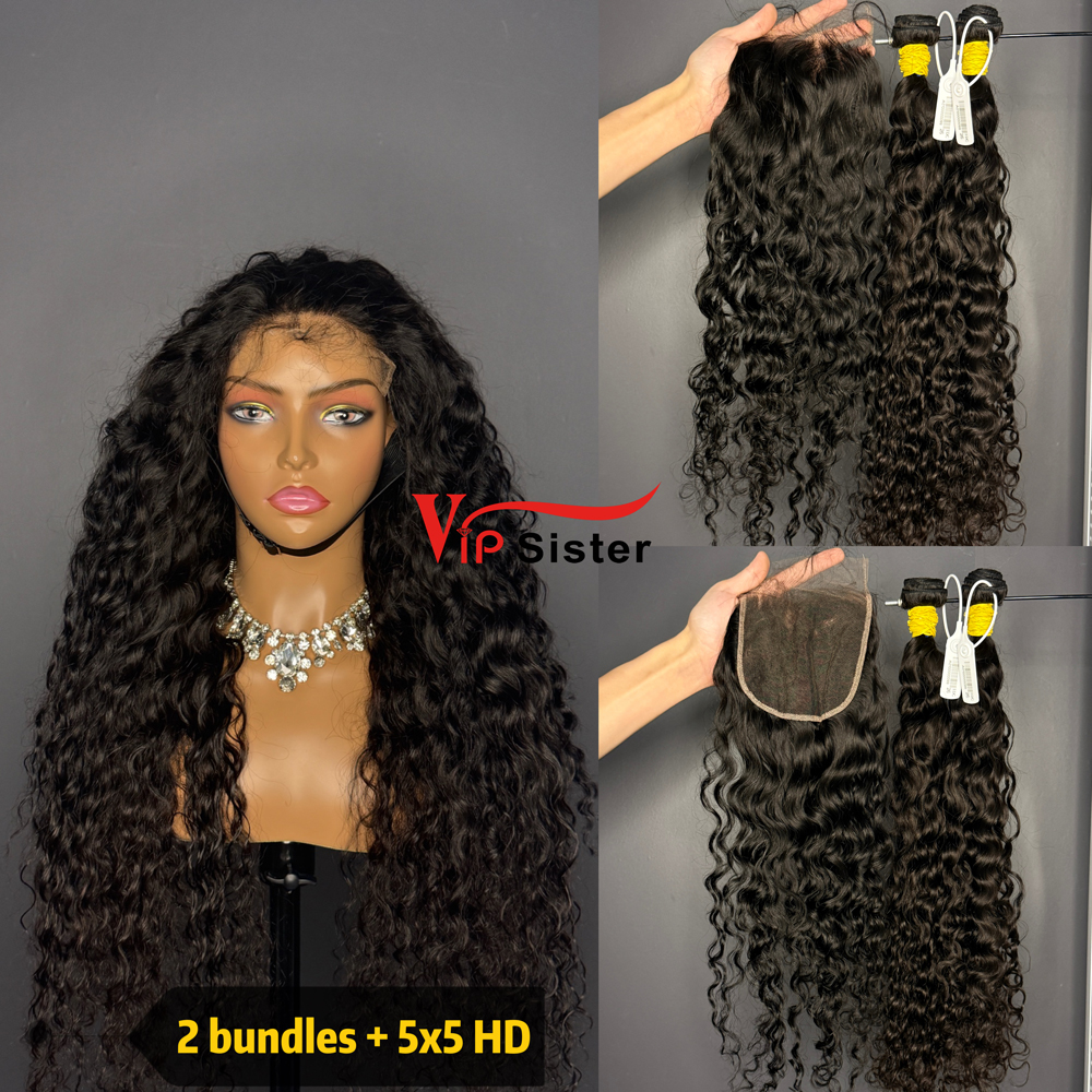 Brazilian 100% Full Cuticle Raw Human Hair Indian curly 5x5 HD Lace Wig