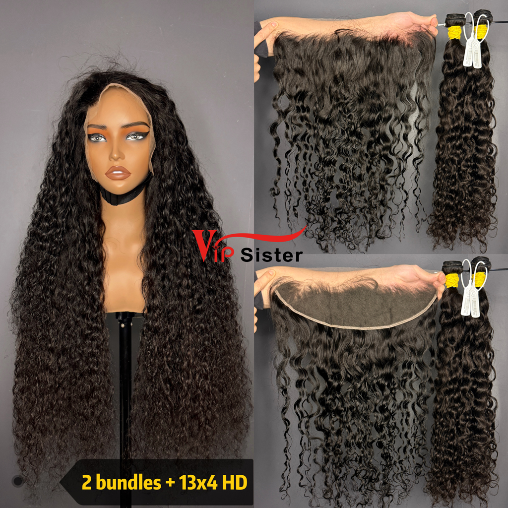 Brazilian 100% Full Cuticle Raw Human Hair Italian curly 13x4 Frontal Wig