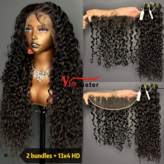 Brazilian 100% Full Cuticle Raw Human Hair Italian curly 13x4 HD Lace Wig