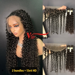 Brazilian 100% Full Cuticle Top Virgin Human Hair Deep curly 13x4 HD Lace Wig