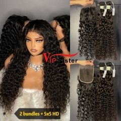 Brazilian 100% Full Cuticle Top Virgin Human Hair Indian curly 5x5 HD Lace Wig