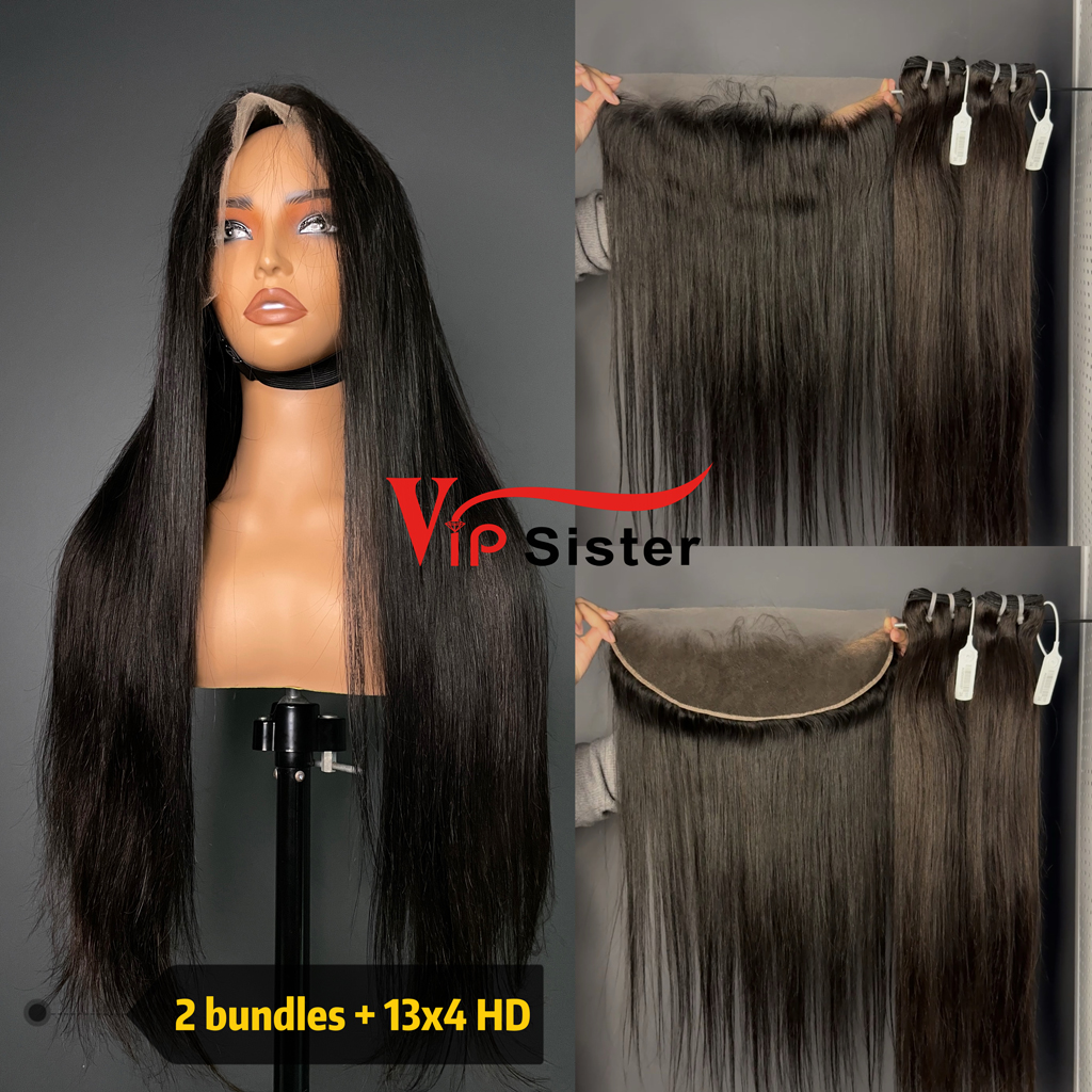 Brazilian 100% Full Cuticle Top Virgin Human Hair Straight 13x4 HD Lace Wig