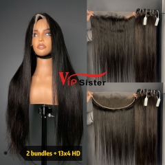 Brazilian 100% Full Cuticle Top Virgin Human Hair Straight 13x4 HD Lace Wig