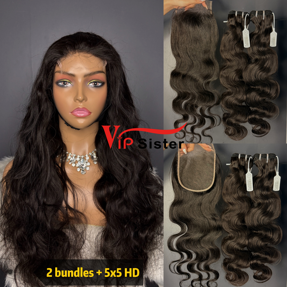 Brazilian 100% Full Cuticle Top Virgin Human Hair Body wave 5x5 HD Lace Wig