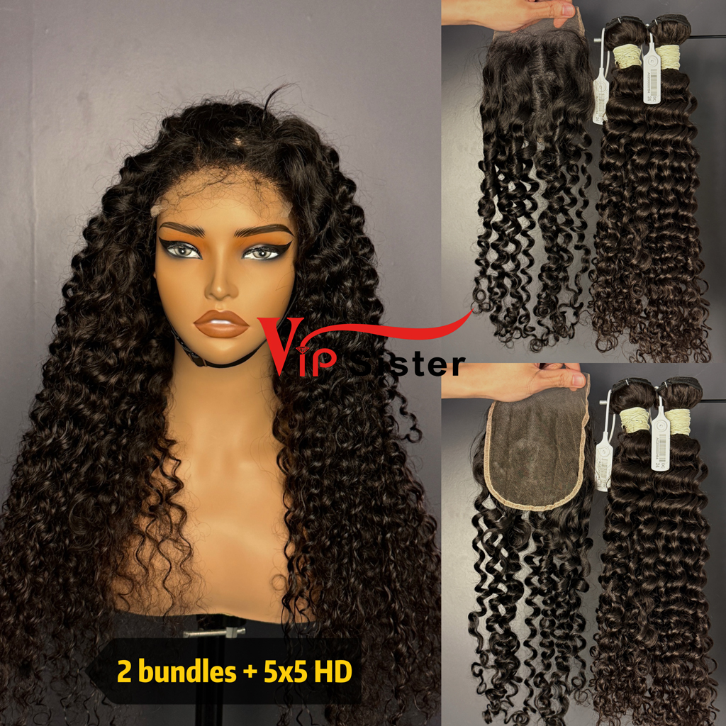 Brazilian 100% Full Cuticle Top Virgin Human Hair Deep curly 5x5 HD Lace Wig