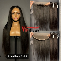 Brazilian 100% Full Cuticle Top Virgin Human Hair Straight 13x4 Frontal Wig