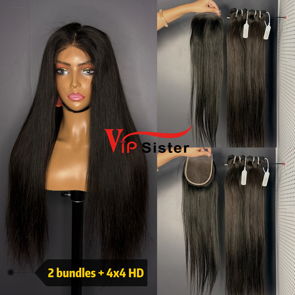 Brazilian 100% Full Cuticle Top Virgin Human Hair Straight 4x4 HD Lace Wig
