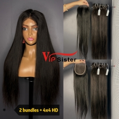 Brazilian 100% Full Cuticle Top Virgin Human Hair Straight 4x4 HD Lace Wig