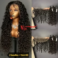 Brazilian 100% Full Cuticle Top Virgin Human Hair Italian curly 13x4 HD Lace Wig