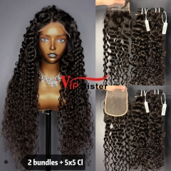 Brazilian 100% Full Cuticle Top Virgin Human Hair Italian curly 5x5 Closure Wig