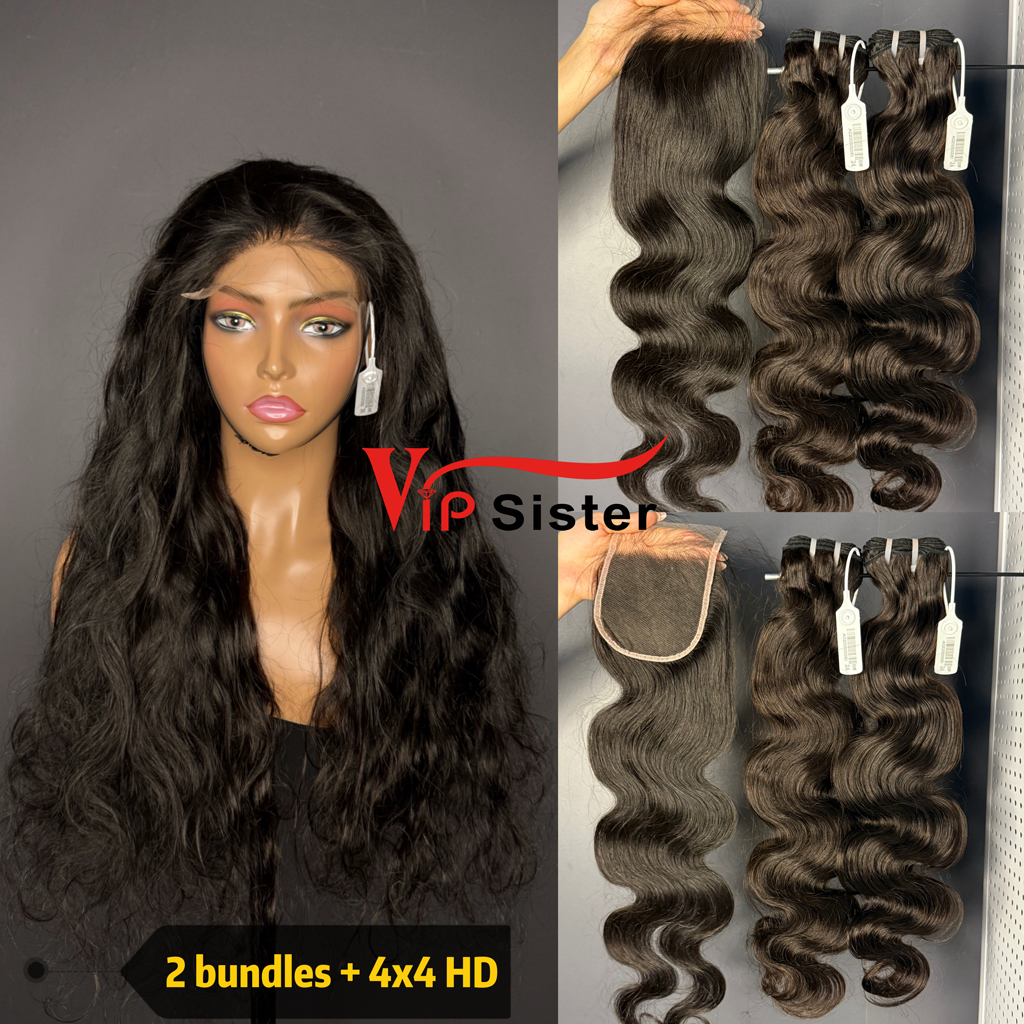 Brazilian 100% Full Cuticle Top Virgin Human Hair Body wave 4x4 HD Lace Wig