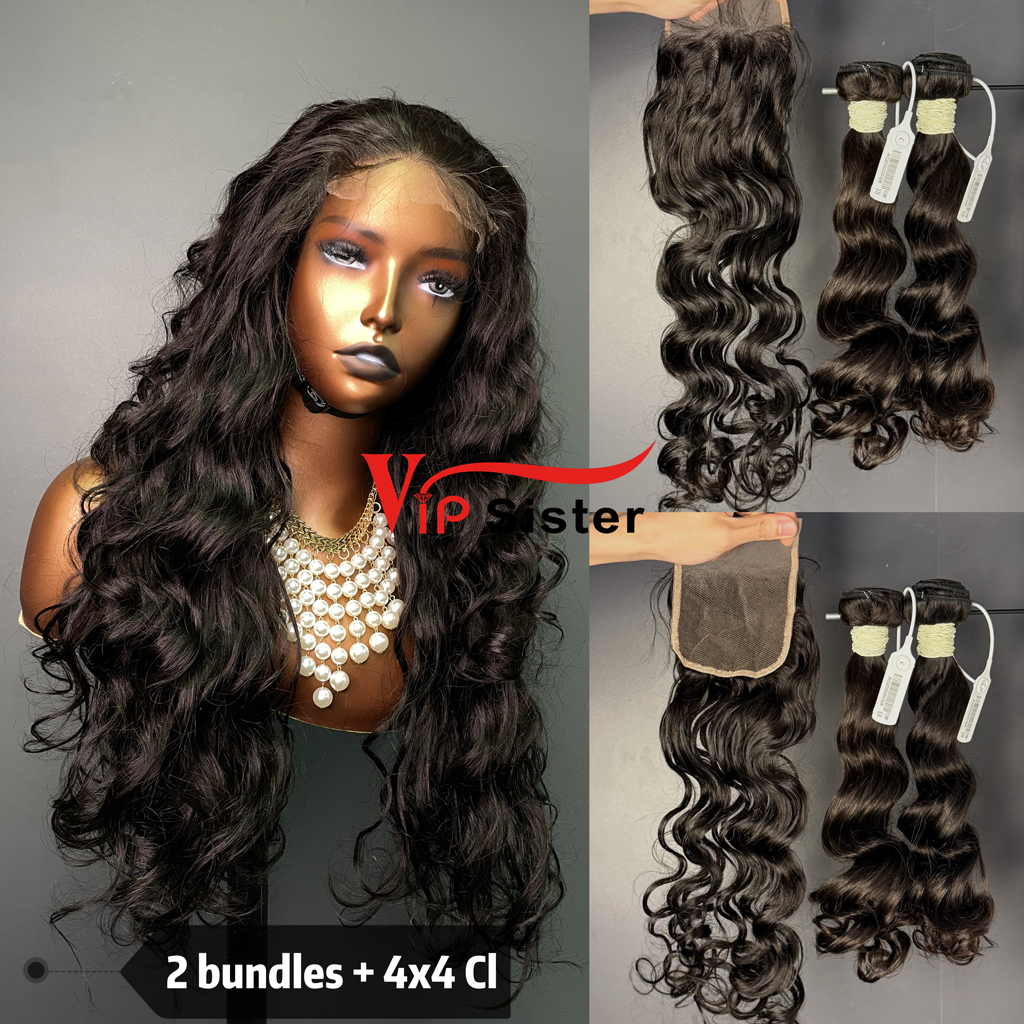 Brazilian 100% Full Cuticle Top Virgin Human Hair Ocean wave 4x4 Closure Wig