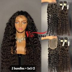 Brazilian 100% Full Cuticle Top Virgin Human Hair Indian curly 5x5 Closure Wig