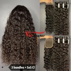 Brazilian 100% Full Cuticle Top Virgin Human Hair Indian wavy 5x5 Closure Wig