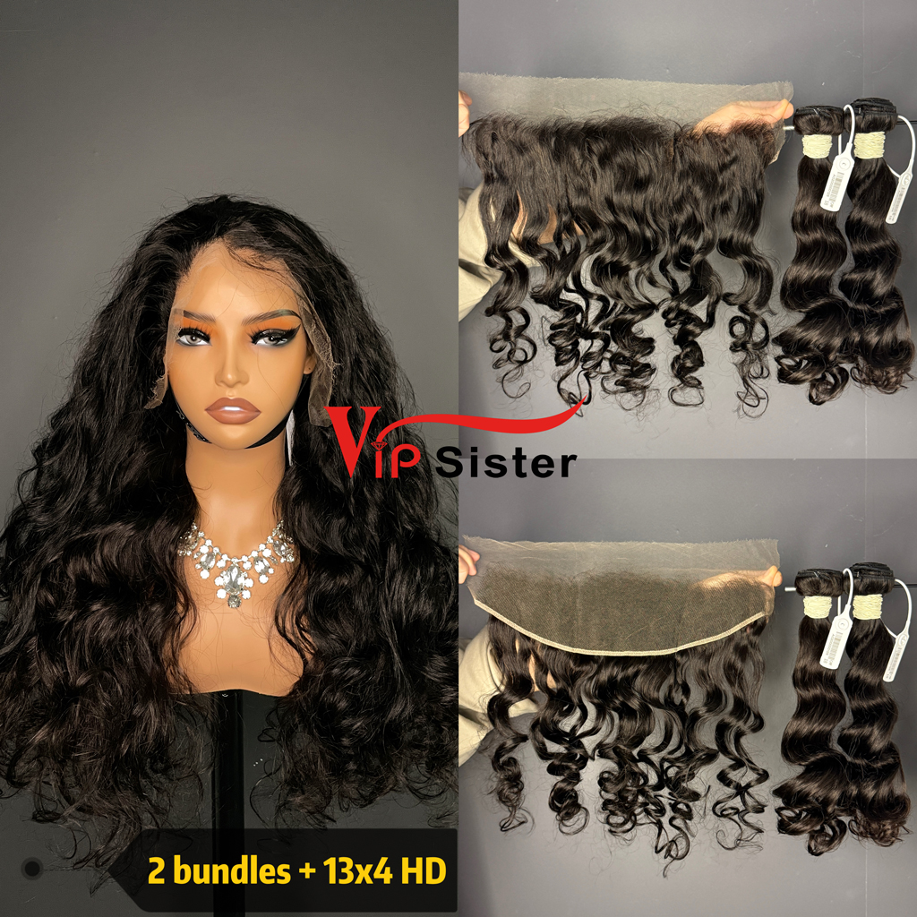 Brazilian 100% Full Cuticle Top Virgin Human Hair Ocean wave 13x4 HD Lace Wig