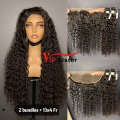 Brazilian 100% Full Cuticle Top Virgin Human Hair Indian curly 13x4 Frontal Wig