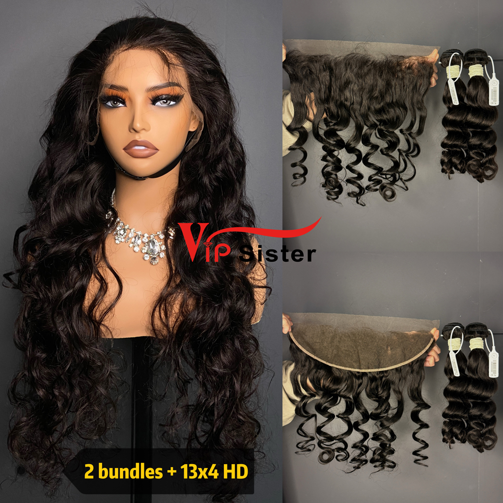 Brazilian 100% Full Cuticle Top Virgin Human Hair Loose wave 13x4 HD Lace Wig