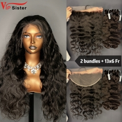 Brazilian 100% Full Cuticle Top Virgin Human Hair Body wave 13x6 Frontal Wig
