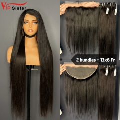 Brazilian 100% Full Cuticle Top Virgin Human Hair Straight 13x6 Frontal Wig