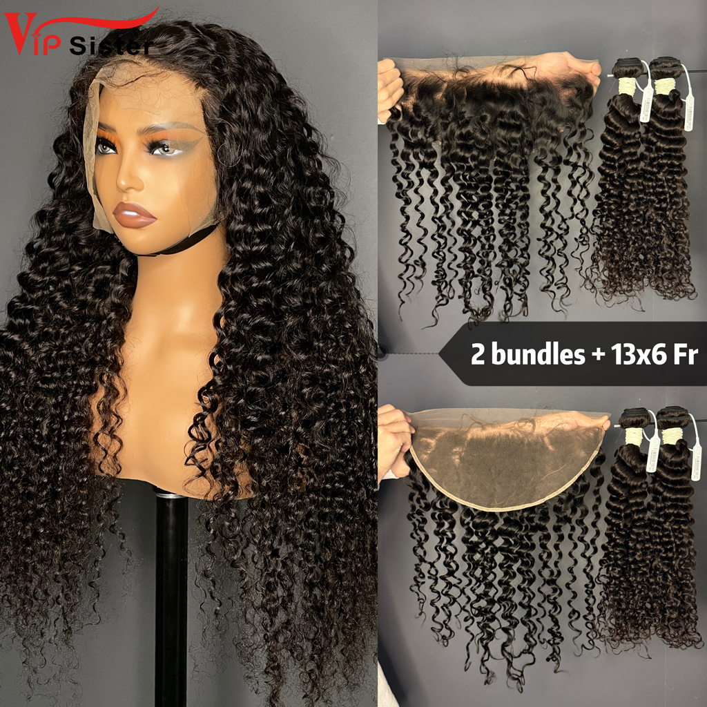 Brazilian 100% Full Cuticle Top Virgin Human Hair Deep curly 13x6 Frontal Wig