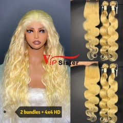 613# Eurpean 100% Top Virgin Human Hair Body wave 4x4 HD Lace Wig