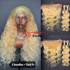 613# Eurpean 100% Top Virgin Human Hair Body wave 13x6 Frontal Wig