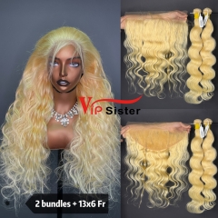 613# Eurpean 100% Raw Human Hair Body wave 13x6 Frontal Wig