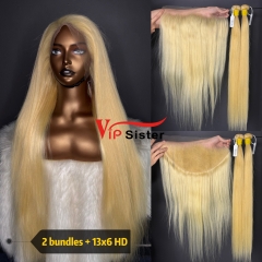 613# Eurpean 100% Raw Human Hair Straight 13x6 HD Lace Wig