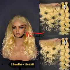 613# Eurpean 100% Raw Human Hair Body wave 13x4 HD Lace Wig