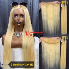 613# Eurpean 100% Raw Human Hair Straight 13x4 HD Lace Wig