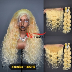 613# Eurpean 100% Top Virgin Human Hair Body wave 13x6 HD Lace Wig