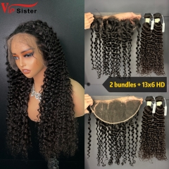 Brazilian 100% Full Cuticle Top Virgin Human Hair Deep curly 13x6 HD Lace Wig