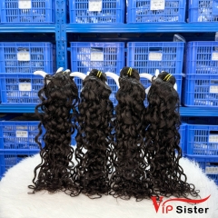 #1b Indian 100% Full Cuticle Raw Human Hair Weft Italian curly