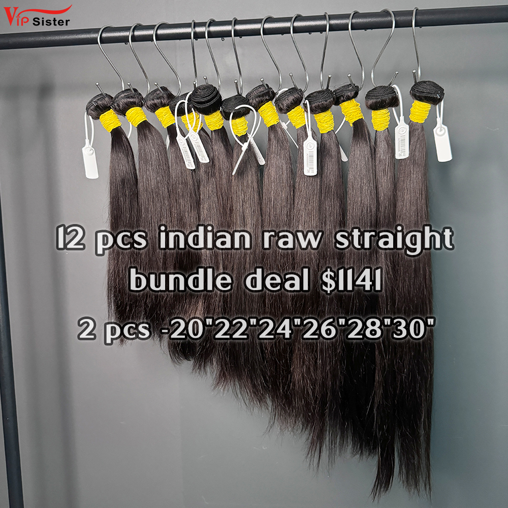 Vipsister 12 pcs indian raw hair bundles total 1141$ free shipping