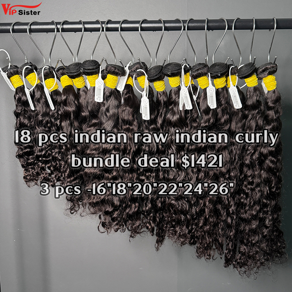 Vipsister 18 pcs indian raw hair bundles total 1421$ free shipping