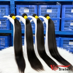 #1b Indian 100% Full Cuticle Raw Human Hair Weft Straight