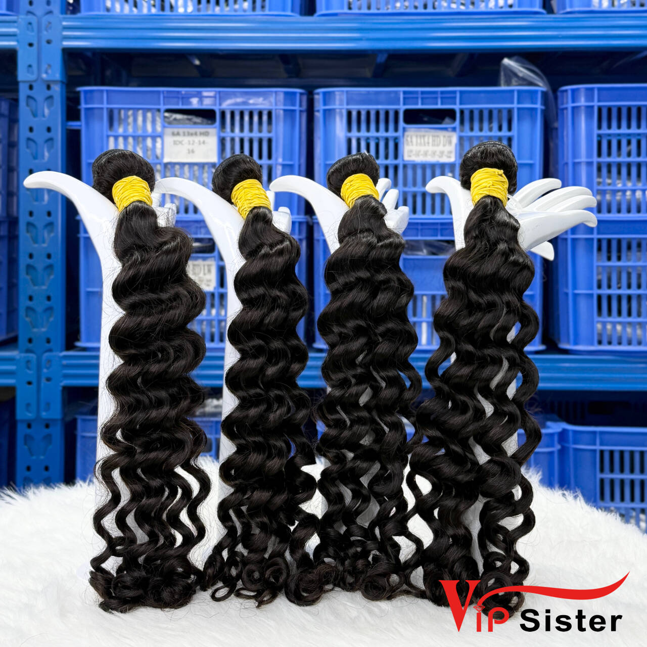 #1b Indian 100% Full Cuticle Raw Human Hair Weft Deep wave