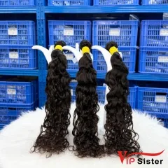 #1b Malaysian 100% Full Cuticle Raw Human Hair Weft Indian curly