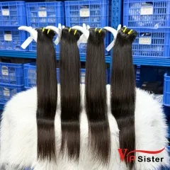 #1b Indian 100% Full Cuticle Raw Human Hair Weft Straight