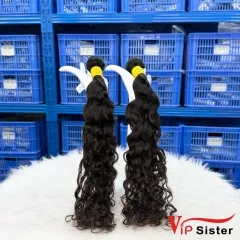 #1b Malaysian 100% Full Cuticle Raw Human Hair Weft Indian curly