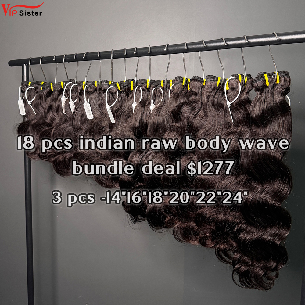 Vipsister 18 pcs indian raw hair bundles total 1277$ free shipping