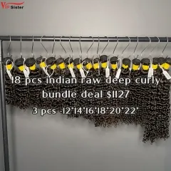 Vipsister 18 pcs indian raw hair bundles total 1127$ free shipping