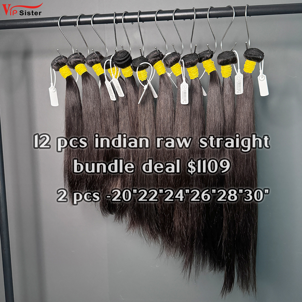 Vipsister 12 pcs indian raw hair bundles total 1109$ free shipping
