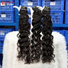 #1b Indian 100% Full Cuticle Raw Human Hair Weft Indian wavy