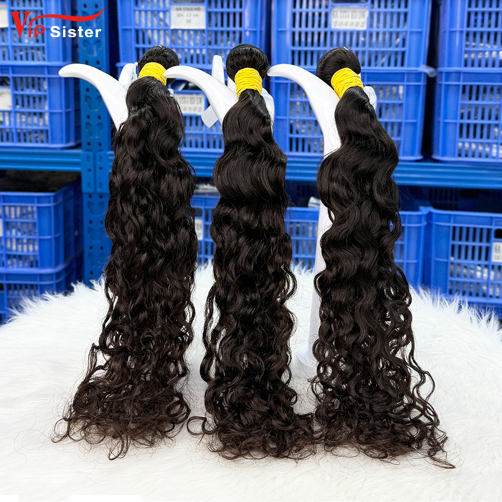 #1b Peruvian 100% Full Cuticle Raw Human Hair Weft Indian curly