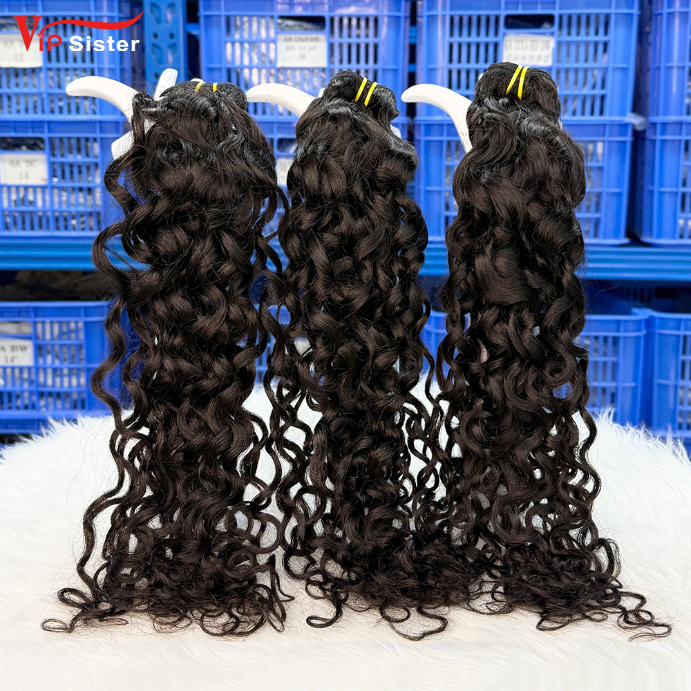 #1b Brazilian 100% Full Cuticle Raw Human Hair Weft Italian curly